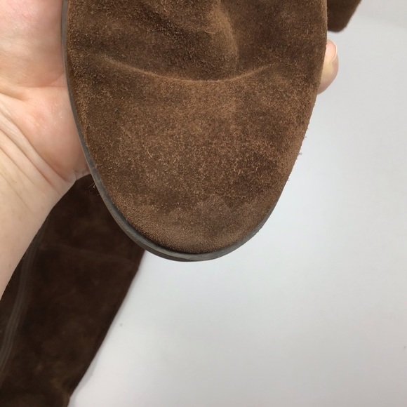 Nine West Brown Suede Blogger Harness Mid Calf High Boots - Picture 13 of 13